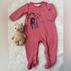 GAP Paddington Bear Red Striped Baby Footie